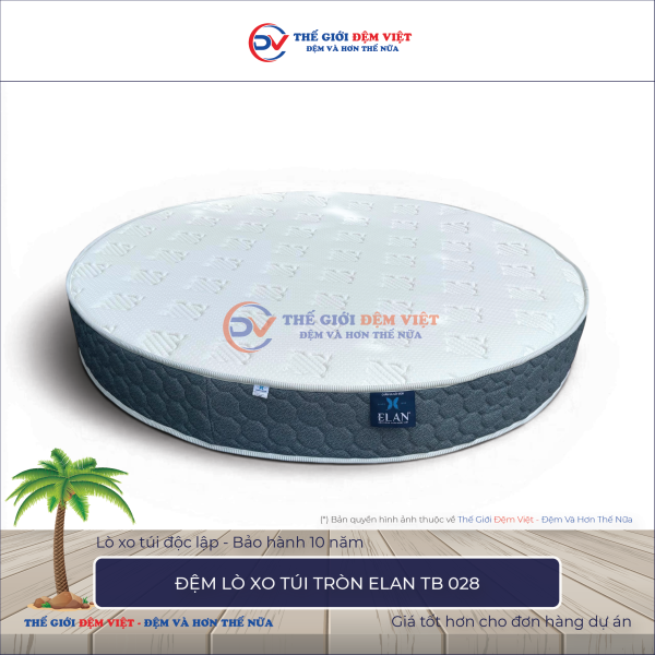 Đệm lò xo túi tròn Elan tB 028